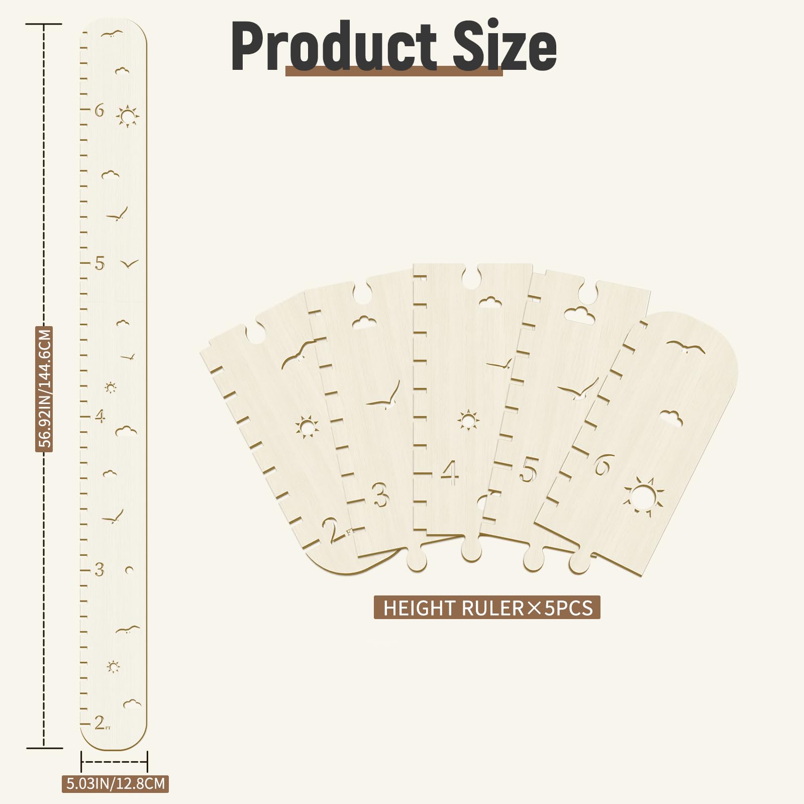 soleim height chart kids measuring board clearly marks height milestones for kids at home