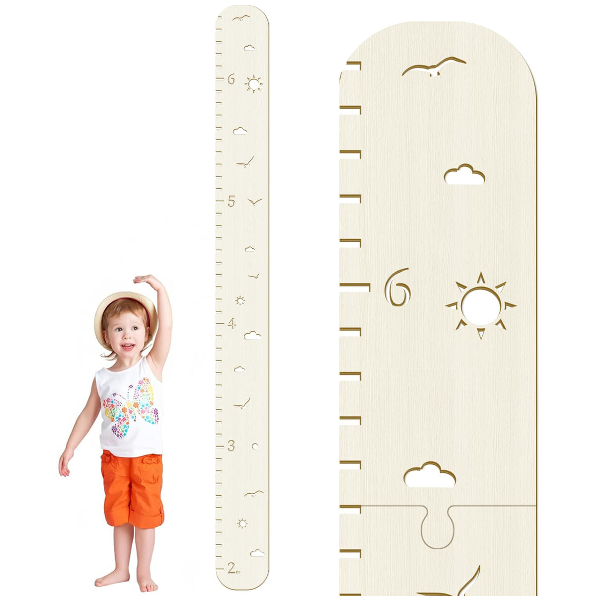 soleim wooden growth chart hollow sun wall shows warm nursery decor and growth tracking