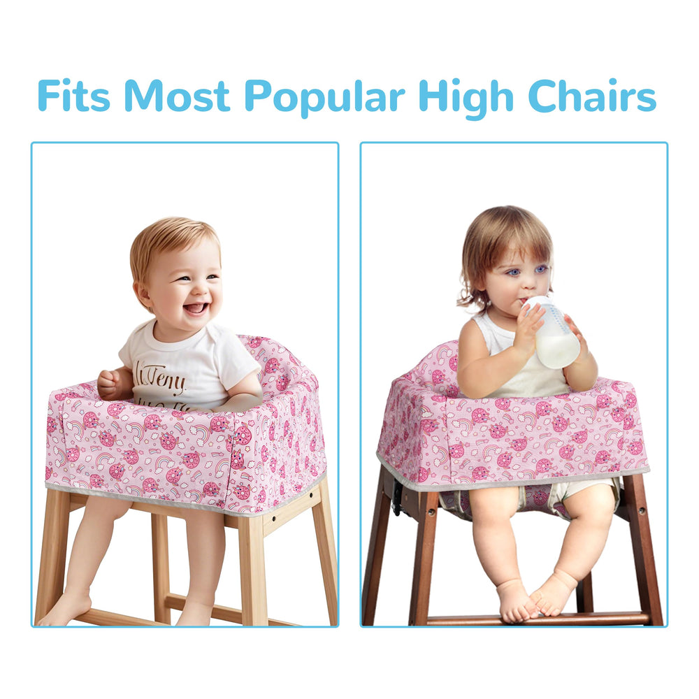 Solfres Dual-Belt High Chair Cover is machine washable for easy cleanup.