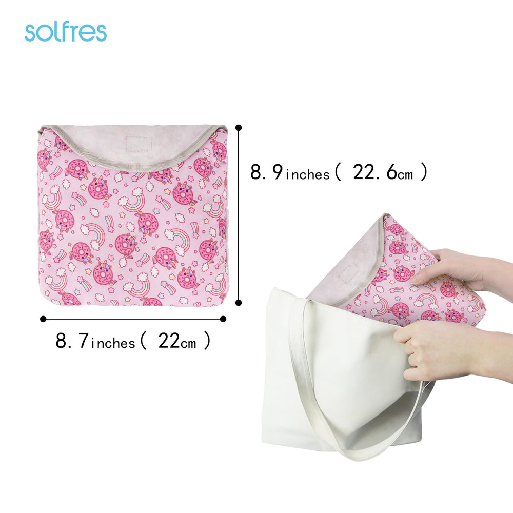 Solfres Dual-Belt High Chair Cover features a rear pocket for bottles and essentials.