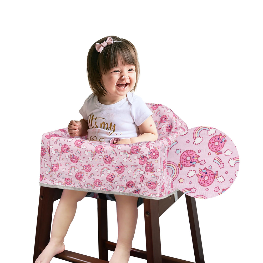 Solfres Dual-Belt High Chair Cover with strap buckles for a secure fit.