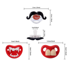 SOLIFEGOBLE funny teeth pacifier for 6-12 months with comfy latch.