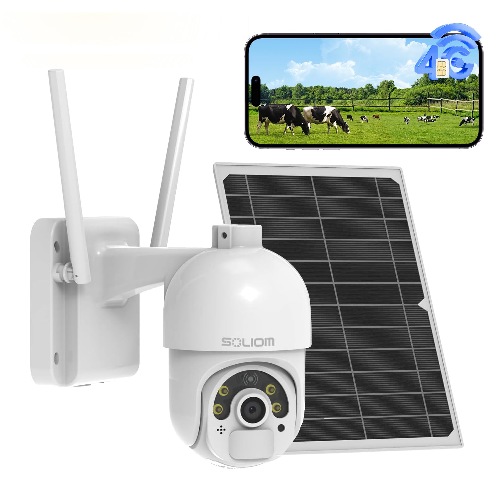 SOLIOM 4G LTE cellular camera outdoor with wireless power for remote sites