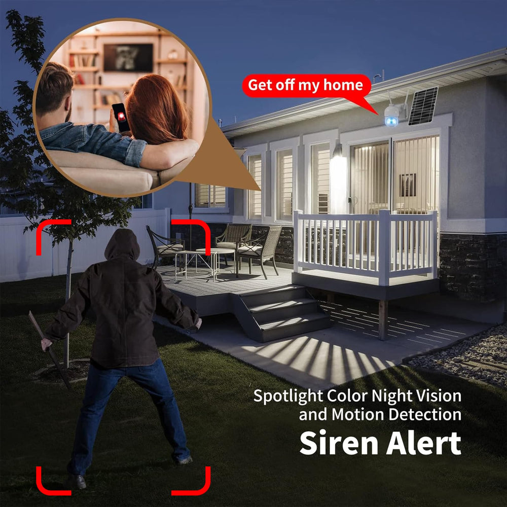SOLIOM solar-powered security camera with built-in 10400mAh battery in daylight