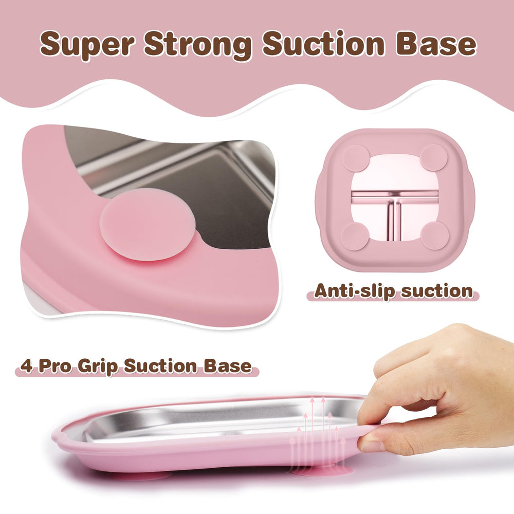 Solldgt non-slip suction cups keep plates secure on trays