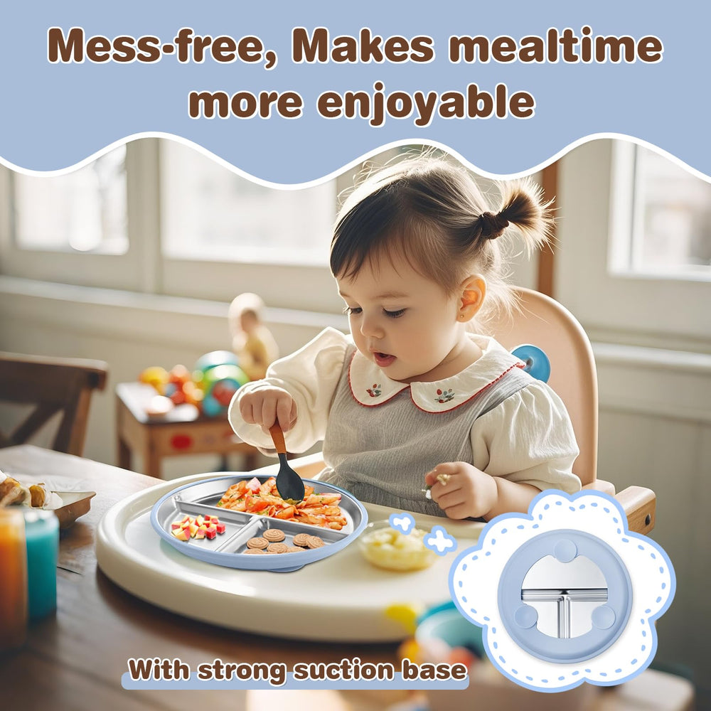 Solldgt shatterproof kids plate withstands daily drops.