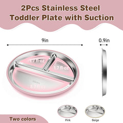 Solldgt three-section divided plate keeps foods separate for balanced toddler meals