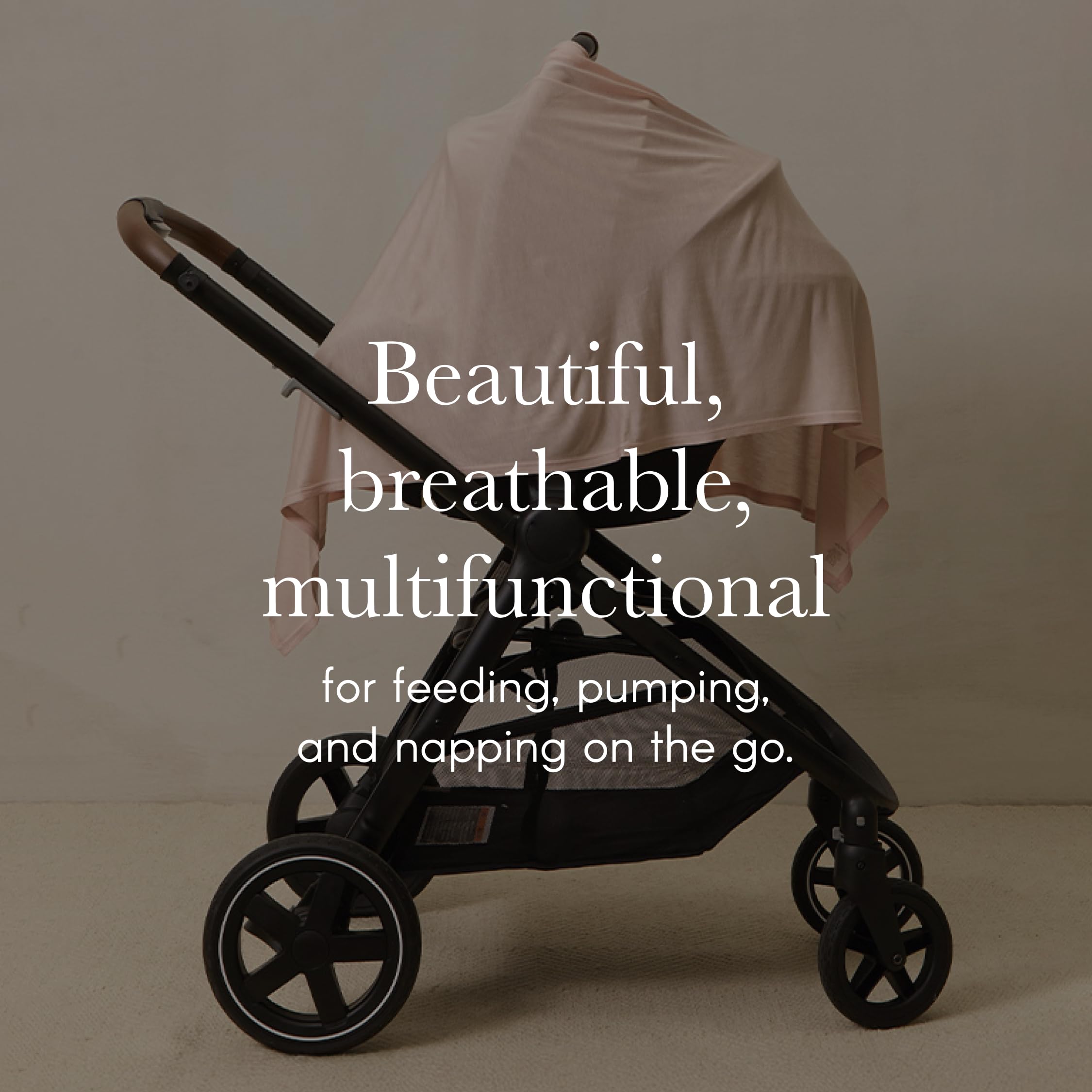 Solly Baby nursing cover featuring buttery-soft TENCEL Modal against delicate skin.