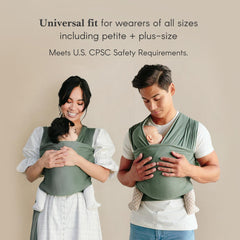 Solly Baby Wrap Basil hip-healthy-certified label promotes comfortable hip positioning