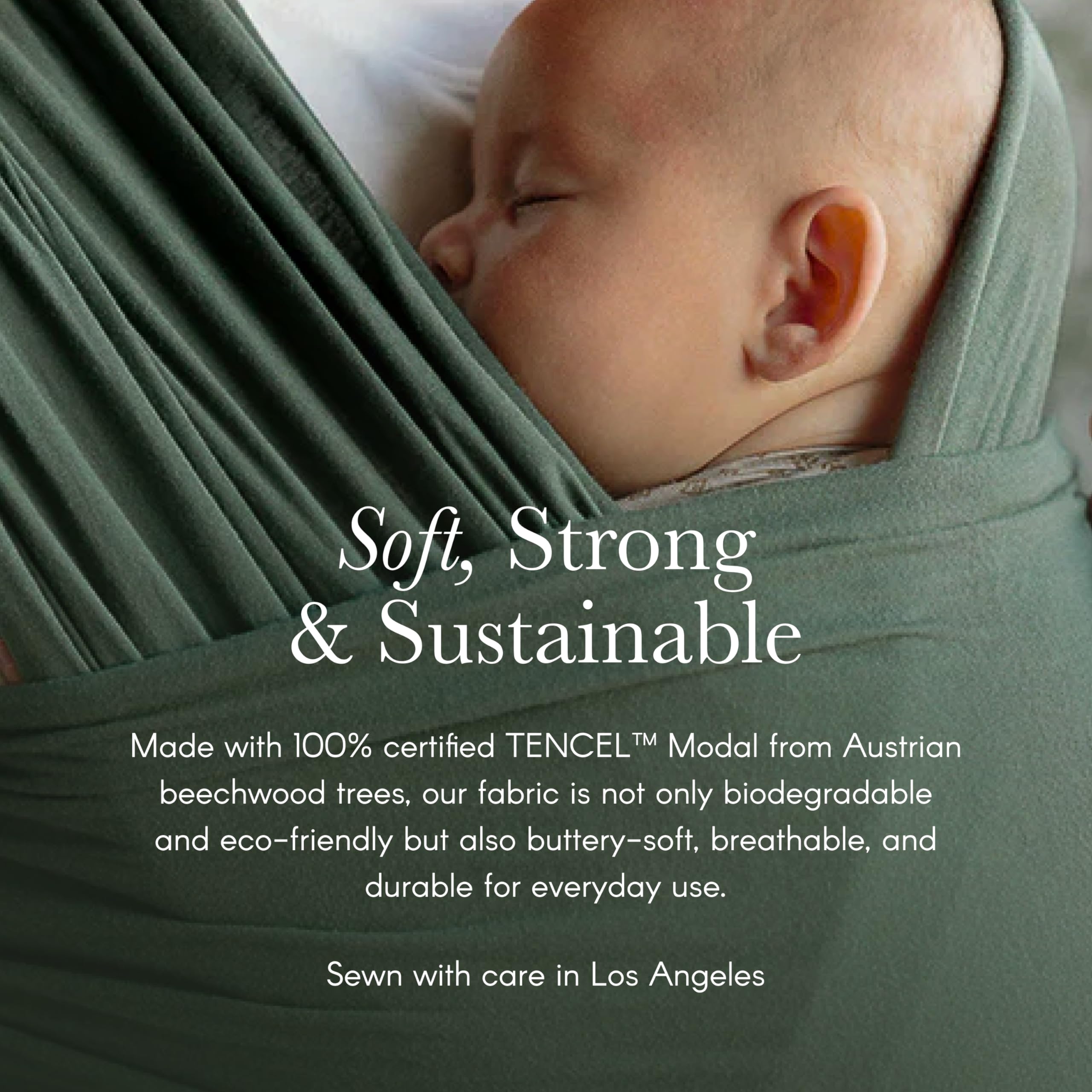 Solly Baby Wrap heartbeat comforting baby in close contact.