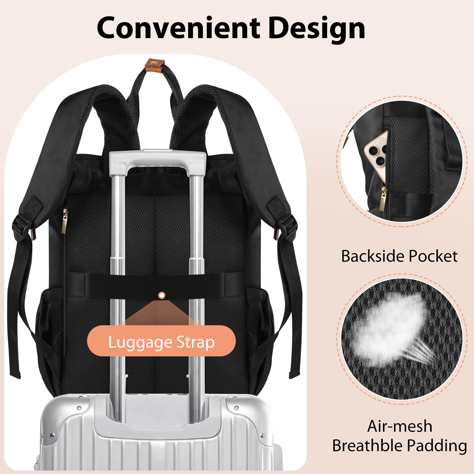 SOLPKD padded shoulder straps provide comfortable carrying for long wear.