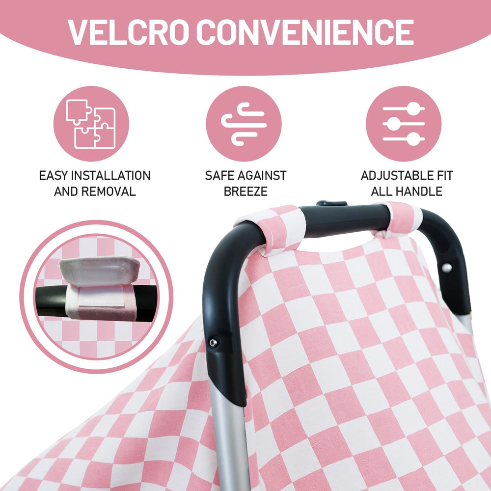 SolTourne muslin cover highlights breathable fabric for warm-weather comfort.