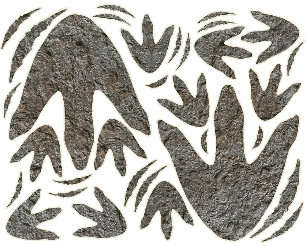 Solvora dinosaur footprints package: five-sheet decal set for quick room decorating