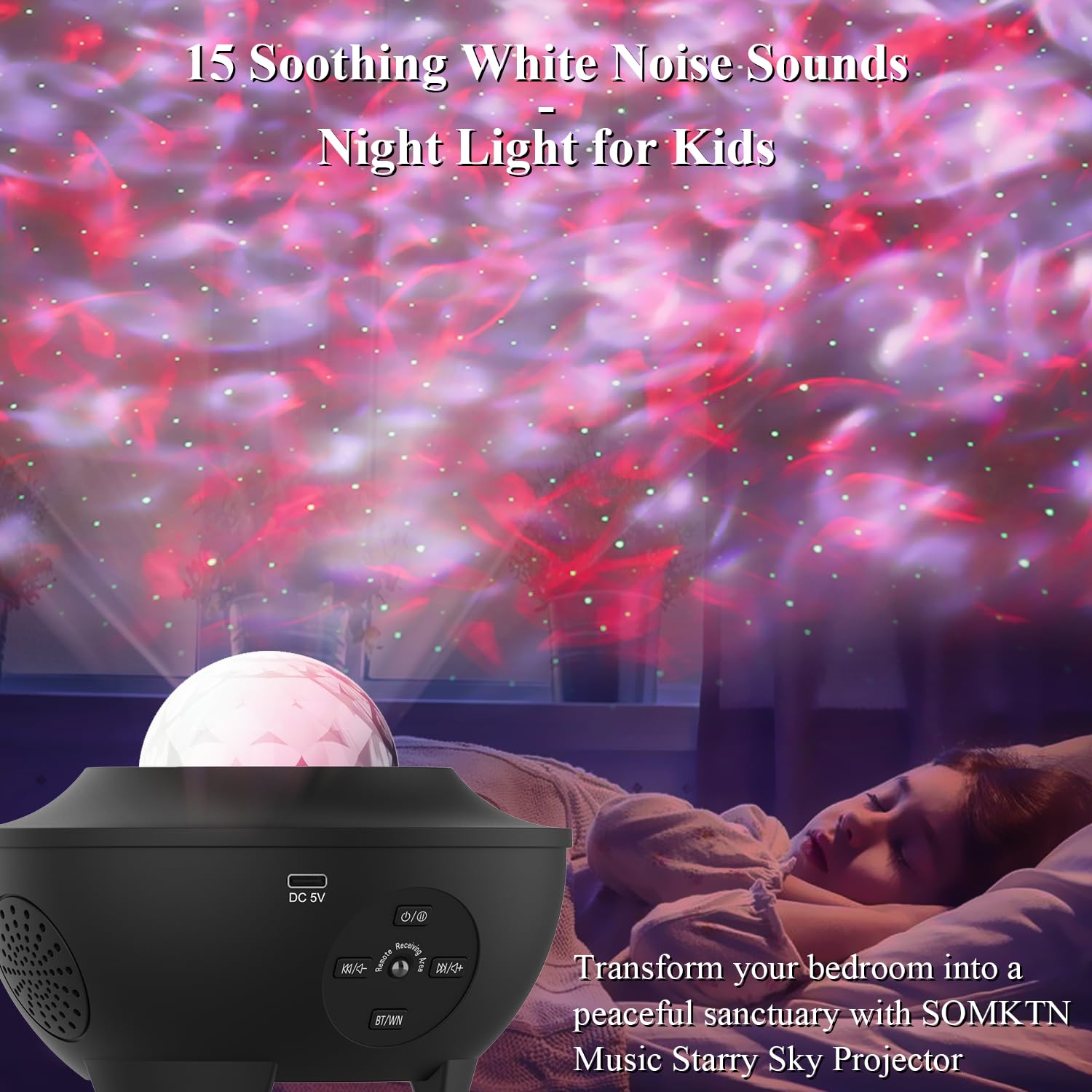 SOMKTN Star Projector timer lets you set 2 or 4 hour auto-off