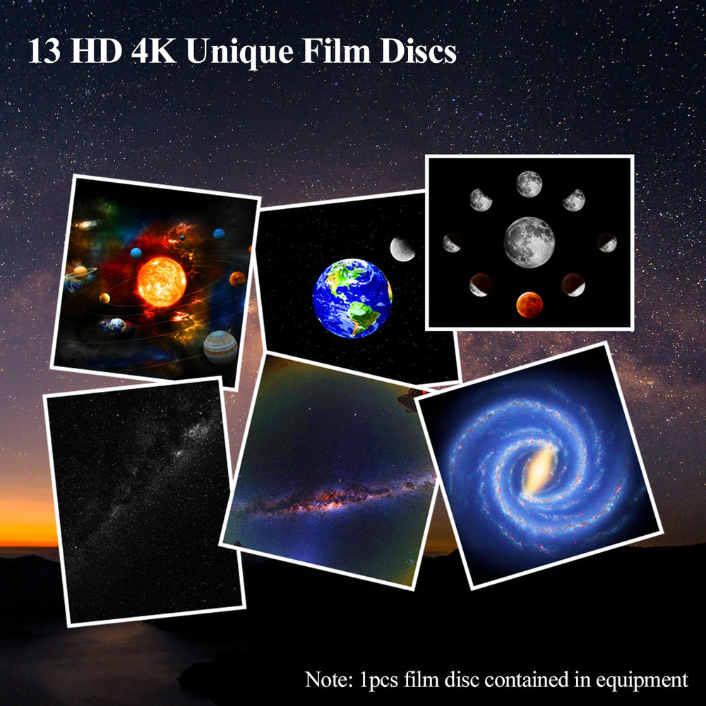 SOMKTN rotation-disc-collection offers 13 film discs for diverse galaxy patterns.