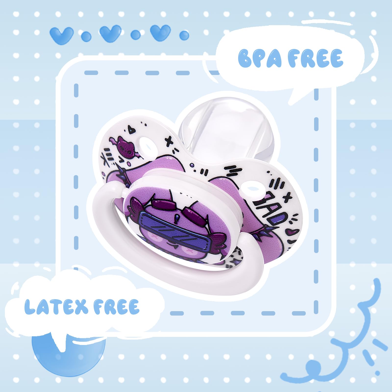 Somniumnight pacifier features visible ventilation holes for easy breathing