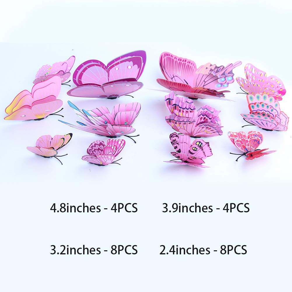 Somotersea 24pc 3D butterfly fridge magnet option with liftable wings