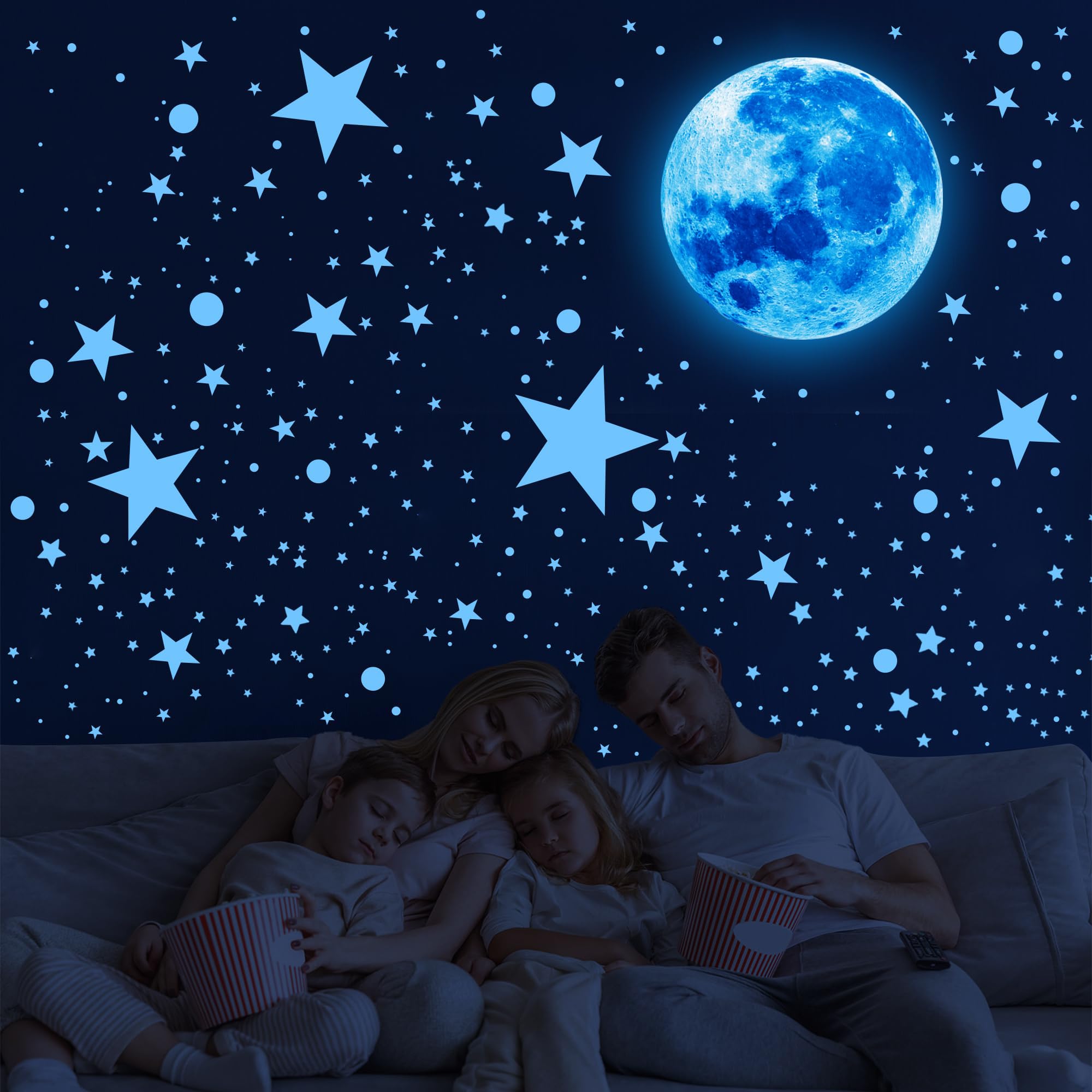 Sondeng kids bedroom stars decal set adds calming night sky.