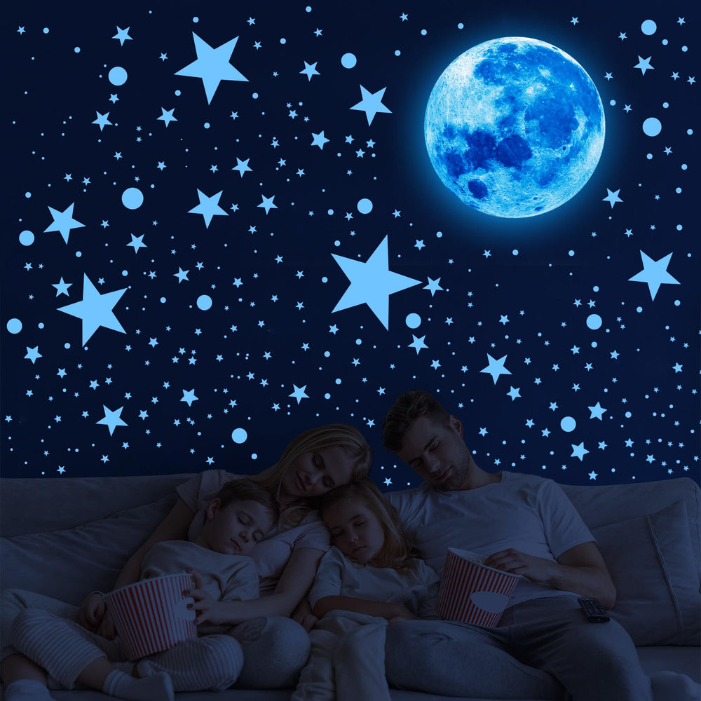 Sondeng kids bedroom stars decal set adds calming night sky.