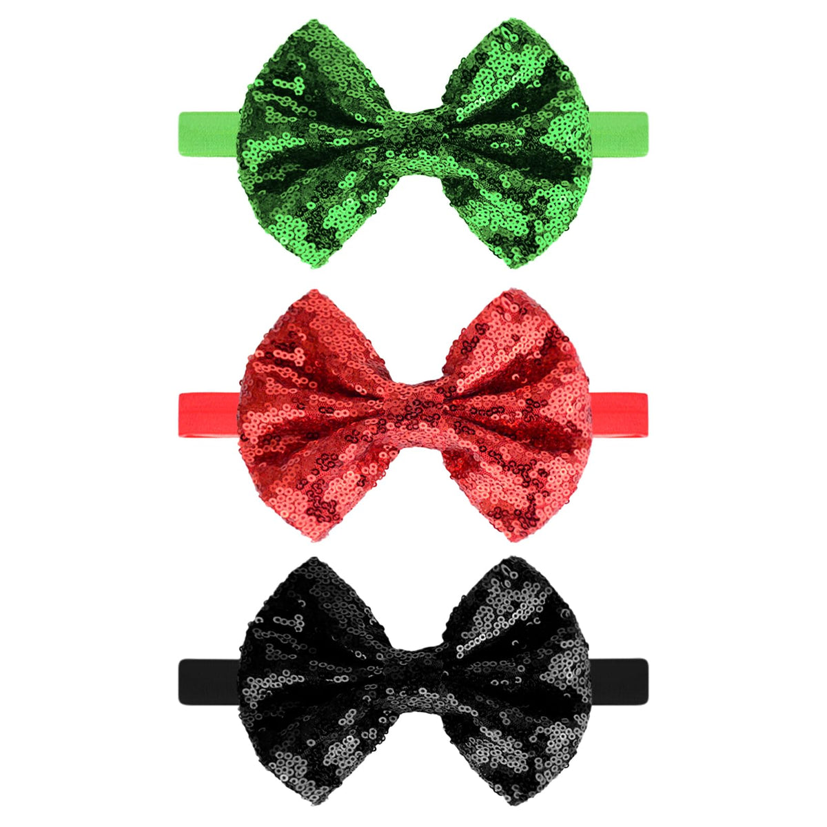 Song Qing sequined bow headband close-up with sparkle for photos