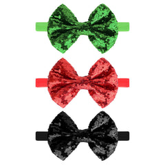 Song Qing sequined bow headband close-up with sparkle for photos