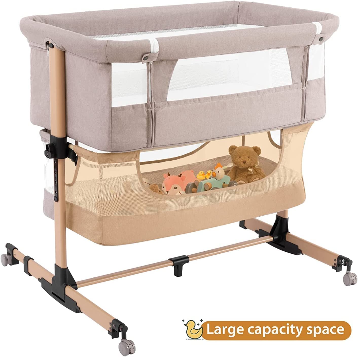 Soobaby bassinet mode converts to a standalone sleeping option.