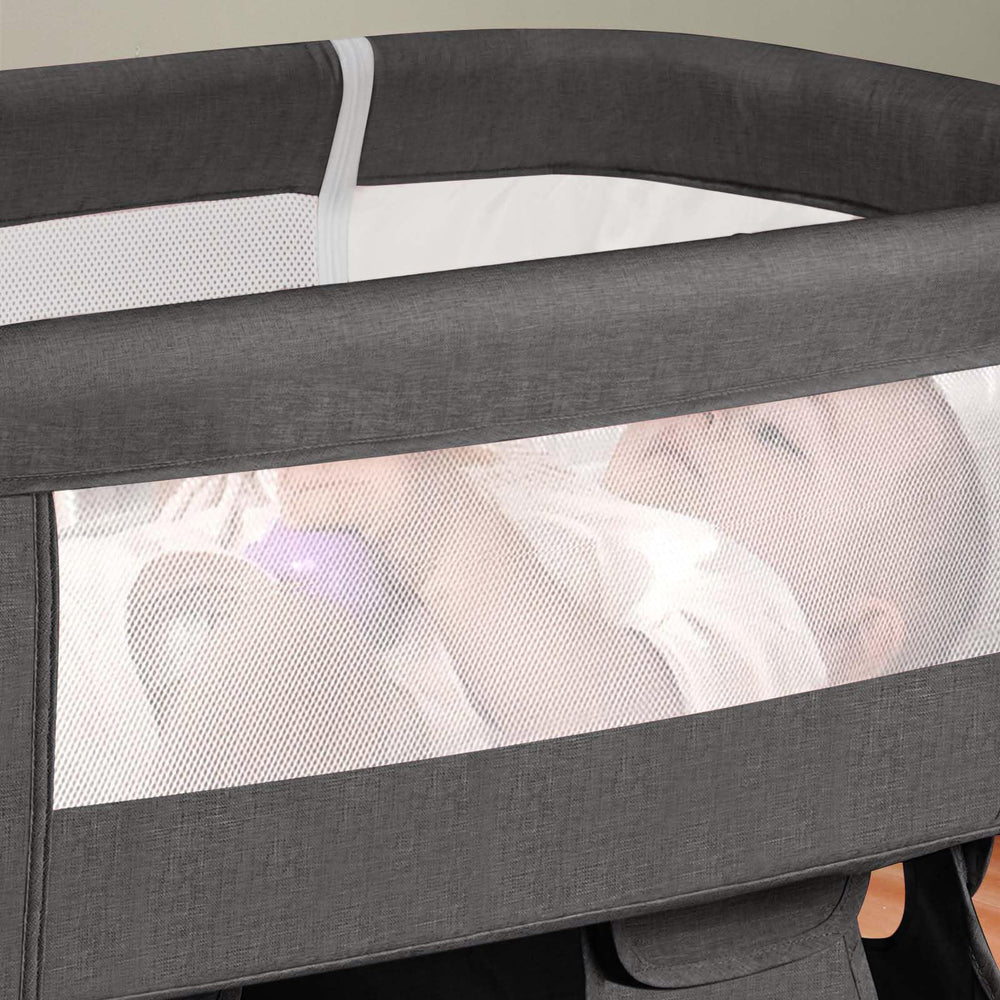 Soobaby height-adjustment lets you align with most adult beds.