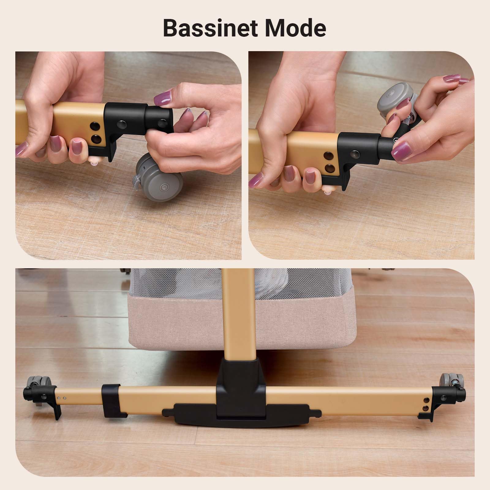 Soobaby co sleep side down position supports close proximity to a parent bed.