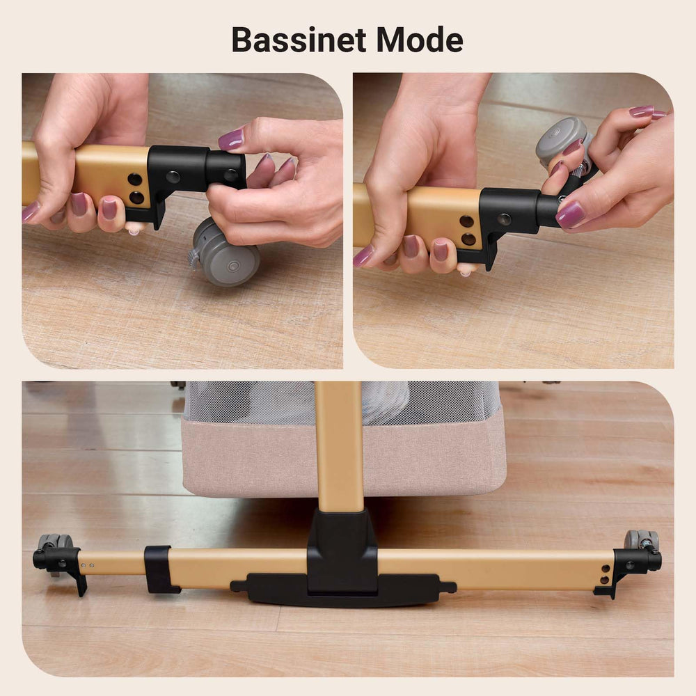 Soobaby co sleep side down position supports close proximity to a parent bed.