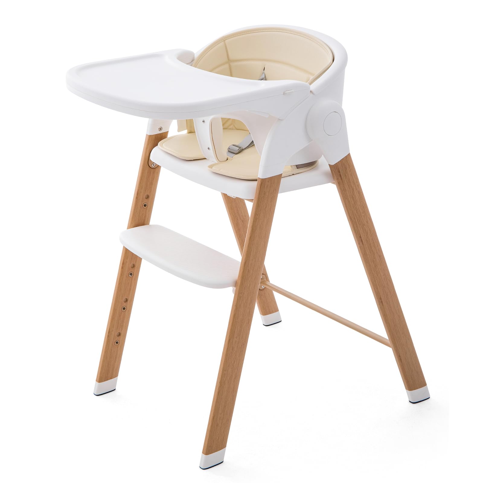 Soobaby high chair removable tray for easy cleaning after meals.