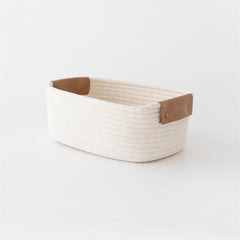 SOORXIEIN small cotton woven basket front view for stylish home organization