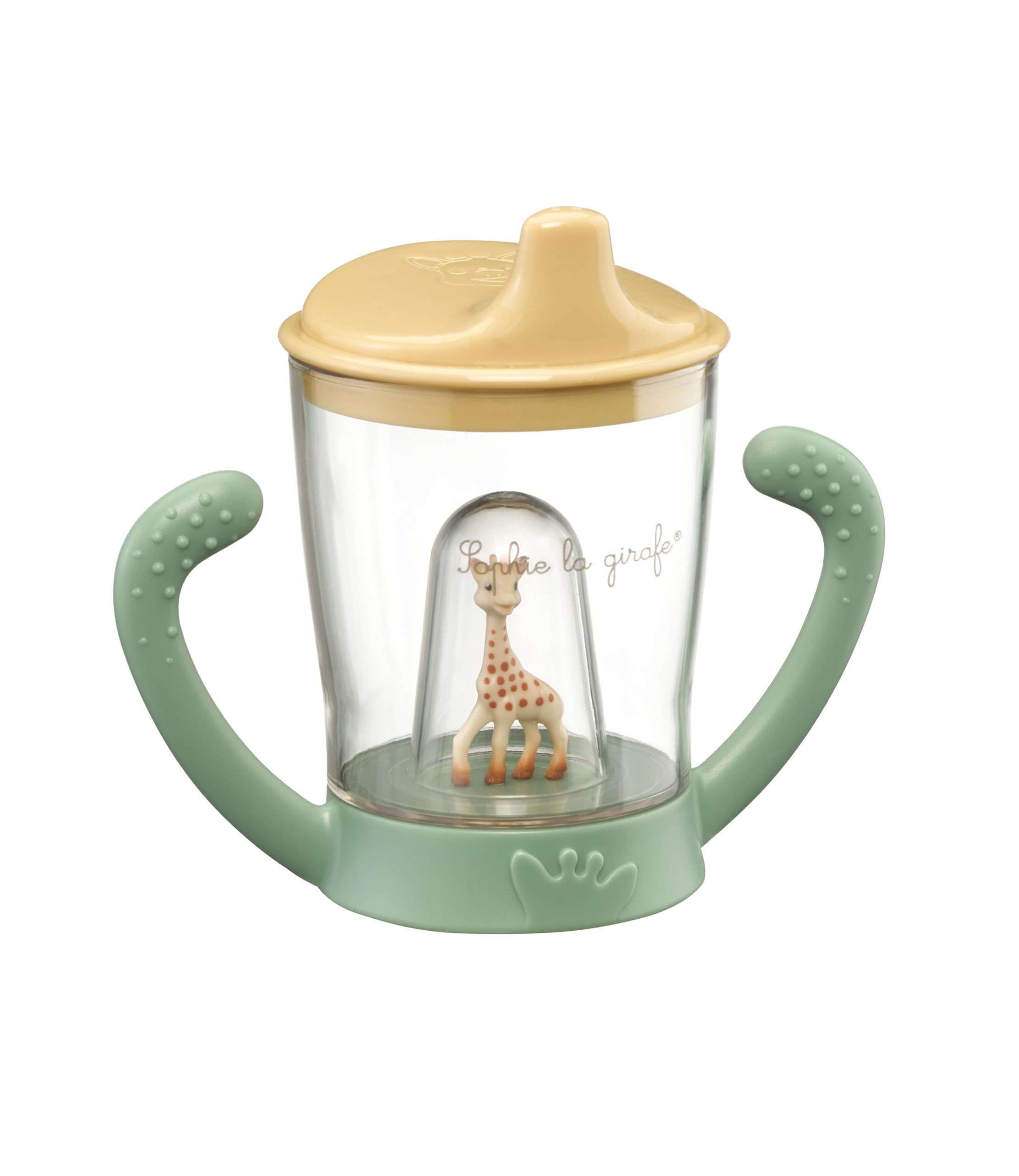 Sophie la girafe anti-leak cup lid-hygiene ensures clean drinking on the go.