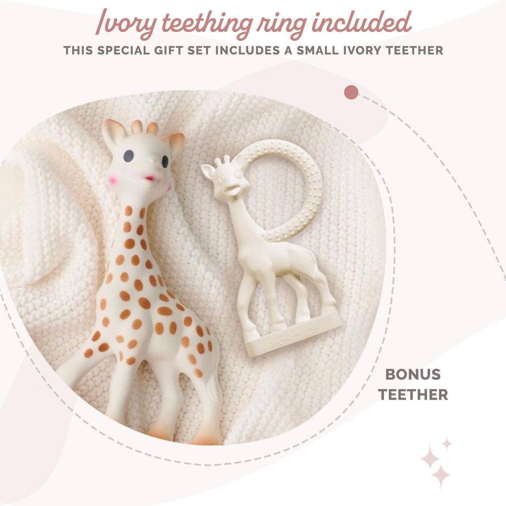 Sophie la girafe spots detail under soft lighting highlights sensory design