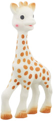 Sophie la girafe dark contrasting spots aid visual development and curiosity.