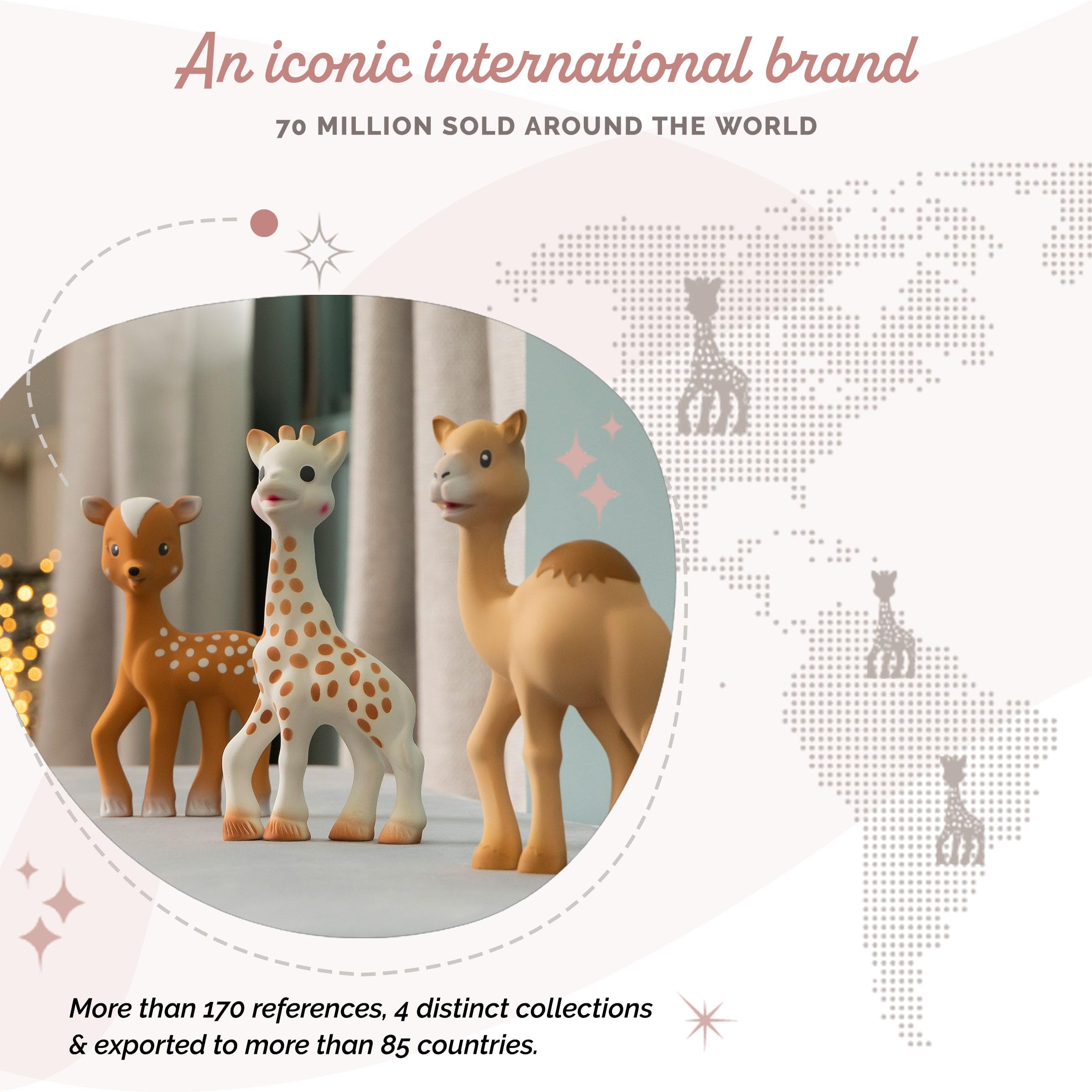 Sophie la girafe Fanfan teether dark spots closeup highlights visual interest