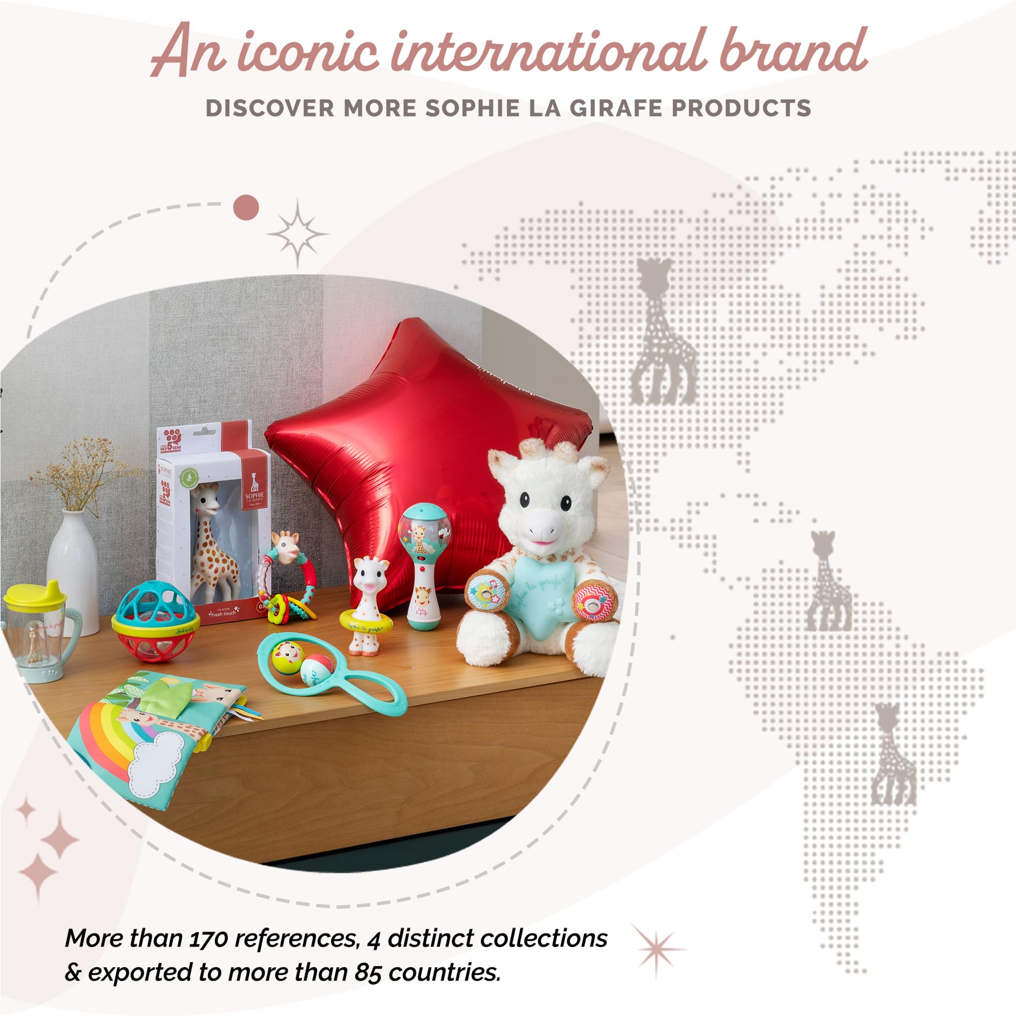 Sophie la girafe Multi-Textured Rattle safe for playtime anywhere.