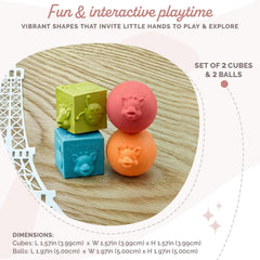 Sophie la girafe So'Pure colorful balls ready for grasp and play.