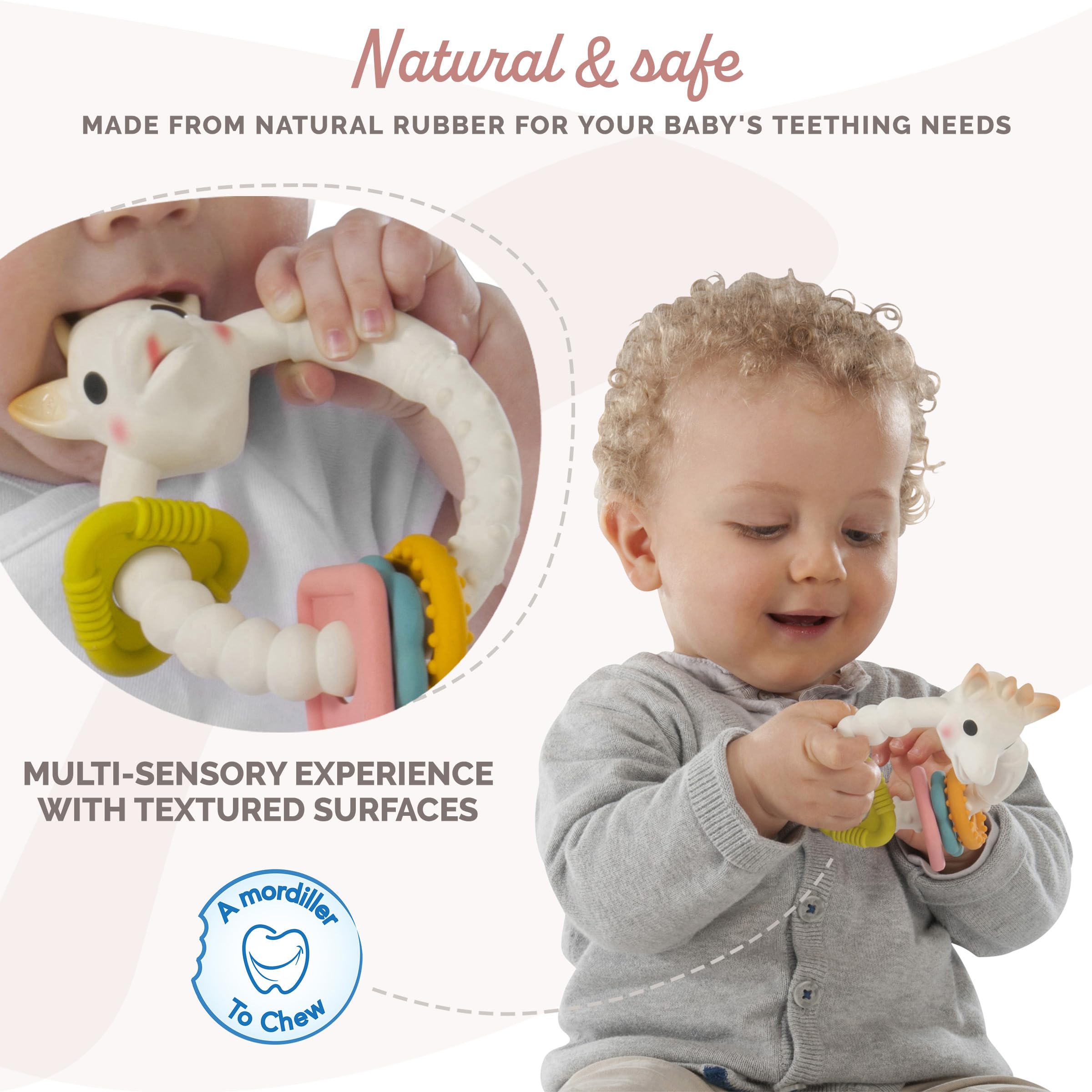 Sophie la girafe teething colorings easy-clean design cleans with soap and water