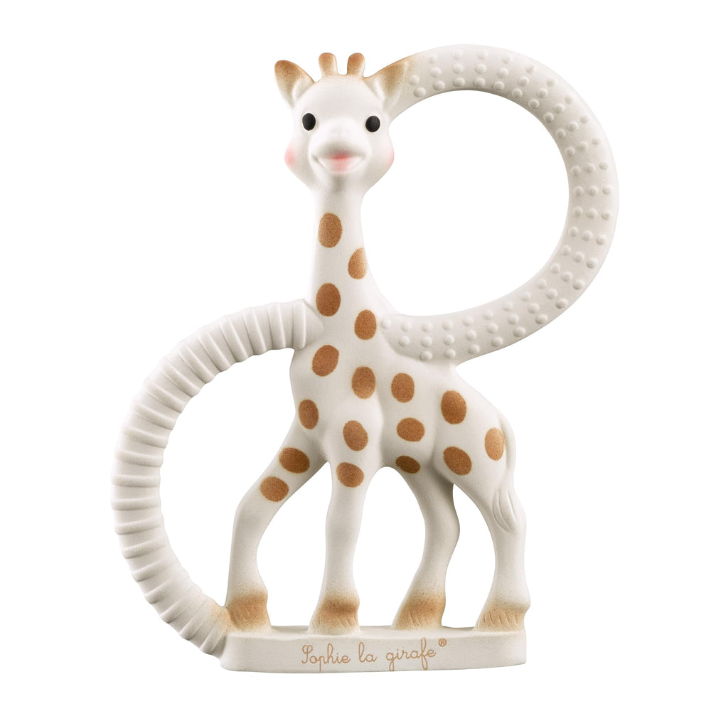 Sophie la girafe teething ring dark spots boost visual engagement.