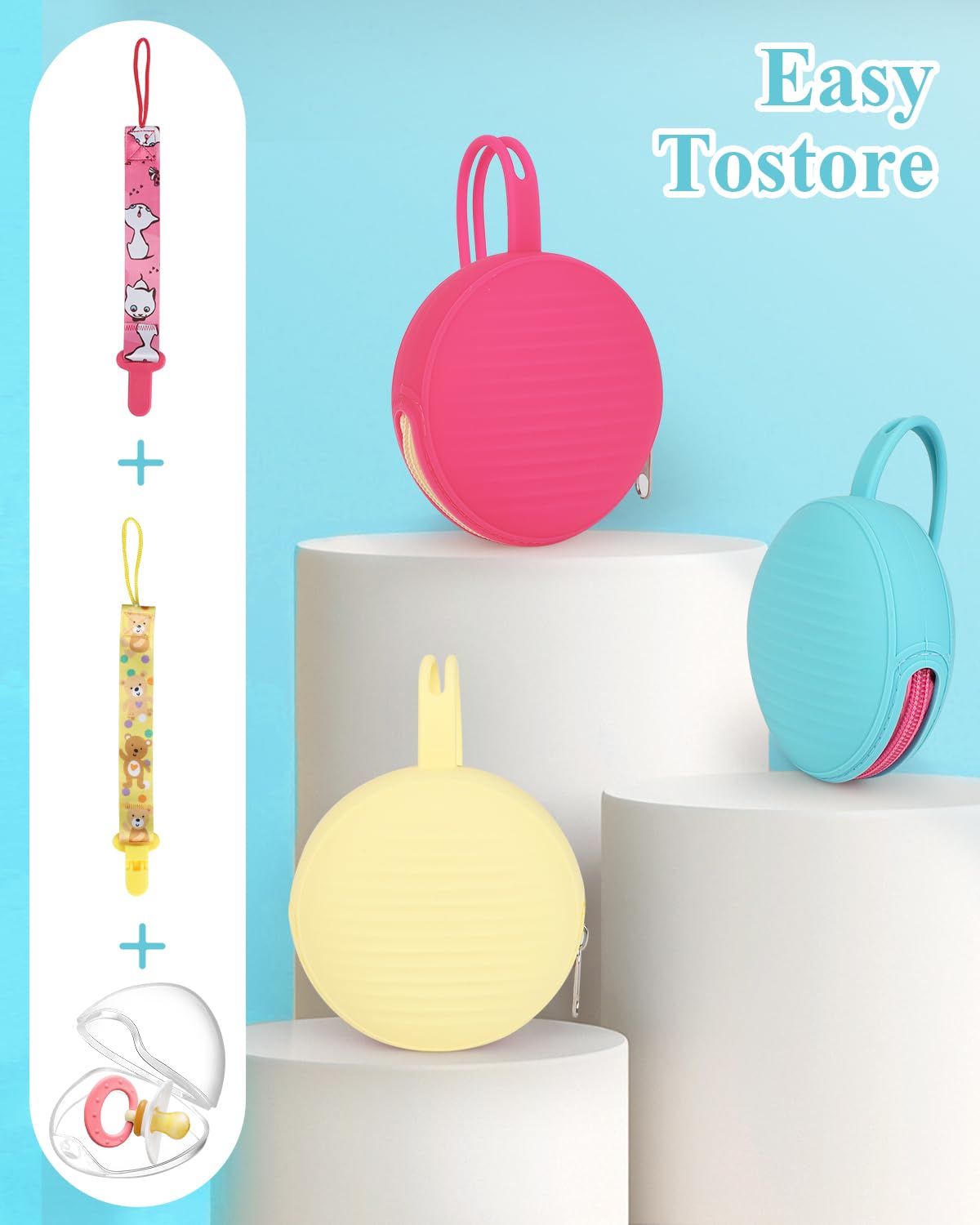 Sopkdey Pacifier Case - open-cap for quick access