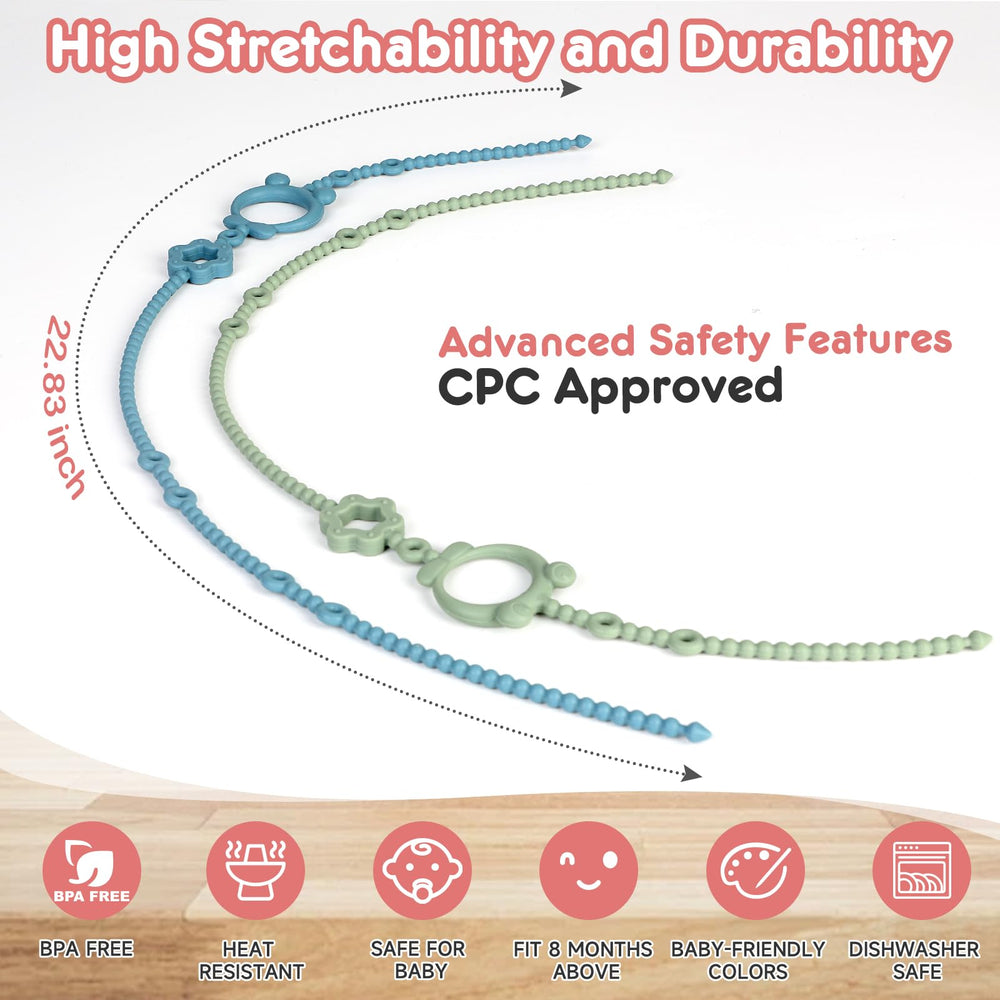 Sopkdey silicone toy straps pacifier clip keeps items secure for on-the-go feeding.