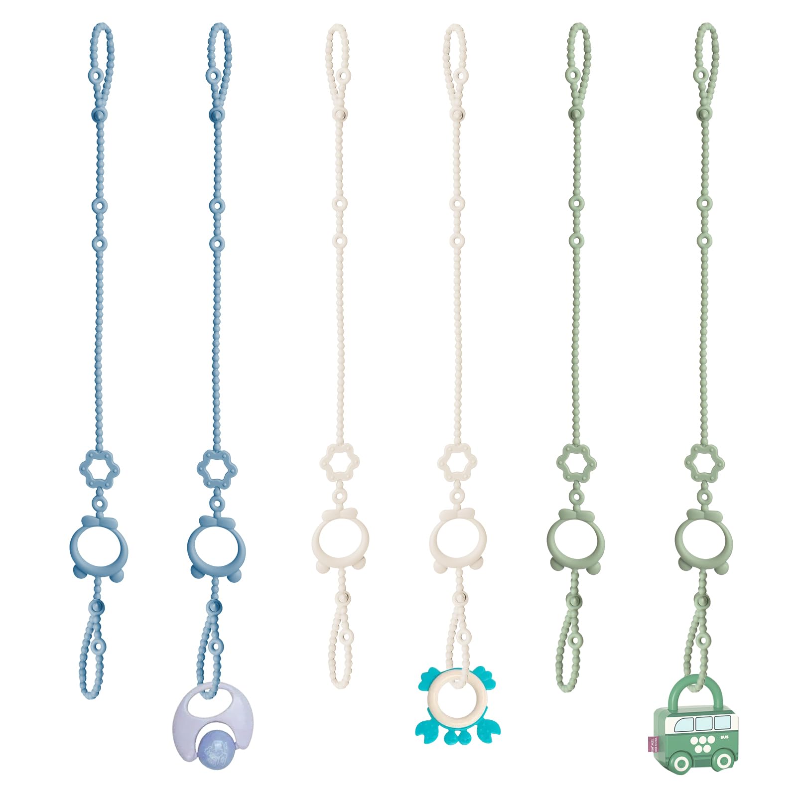 Sopkdey toy straps set of 6 clips for stroller storage and travel convenience.