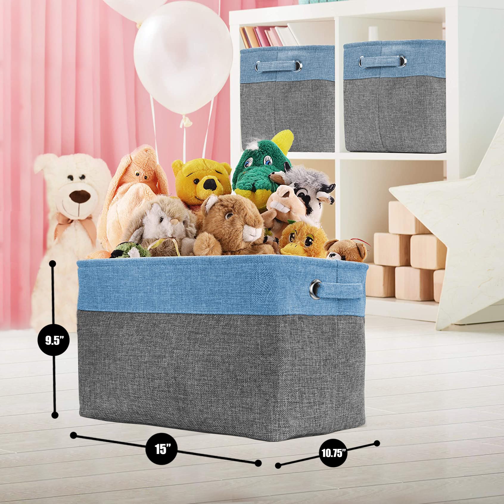 Sorbus Cubby Aqua collapsible fold highlights space-saving design.