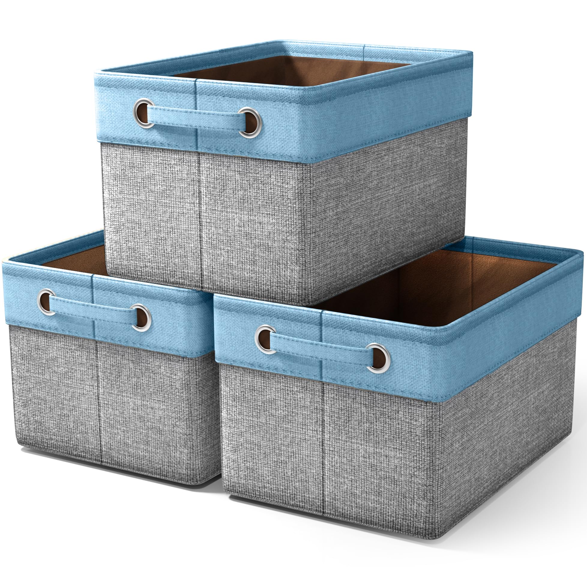 Sorbus Cubby Aqua front view demonstrates compact shelf organization.