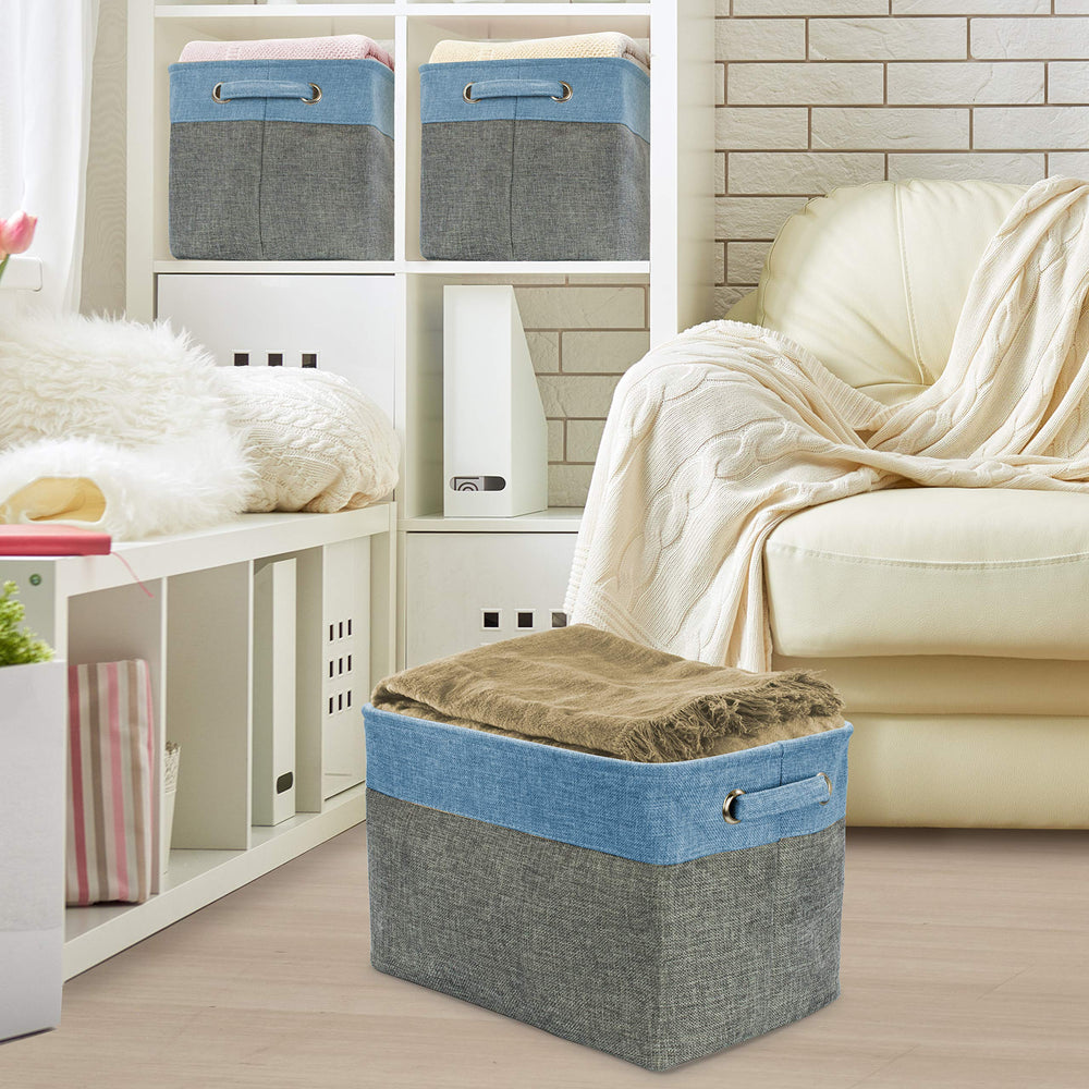 Sorbus Cubby Aqua side view emphasizes sturdy, portable bins.