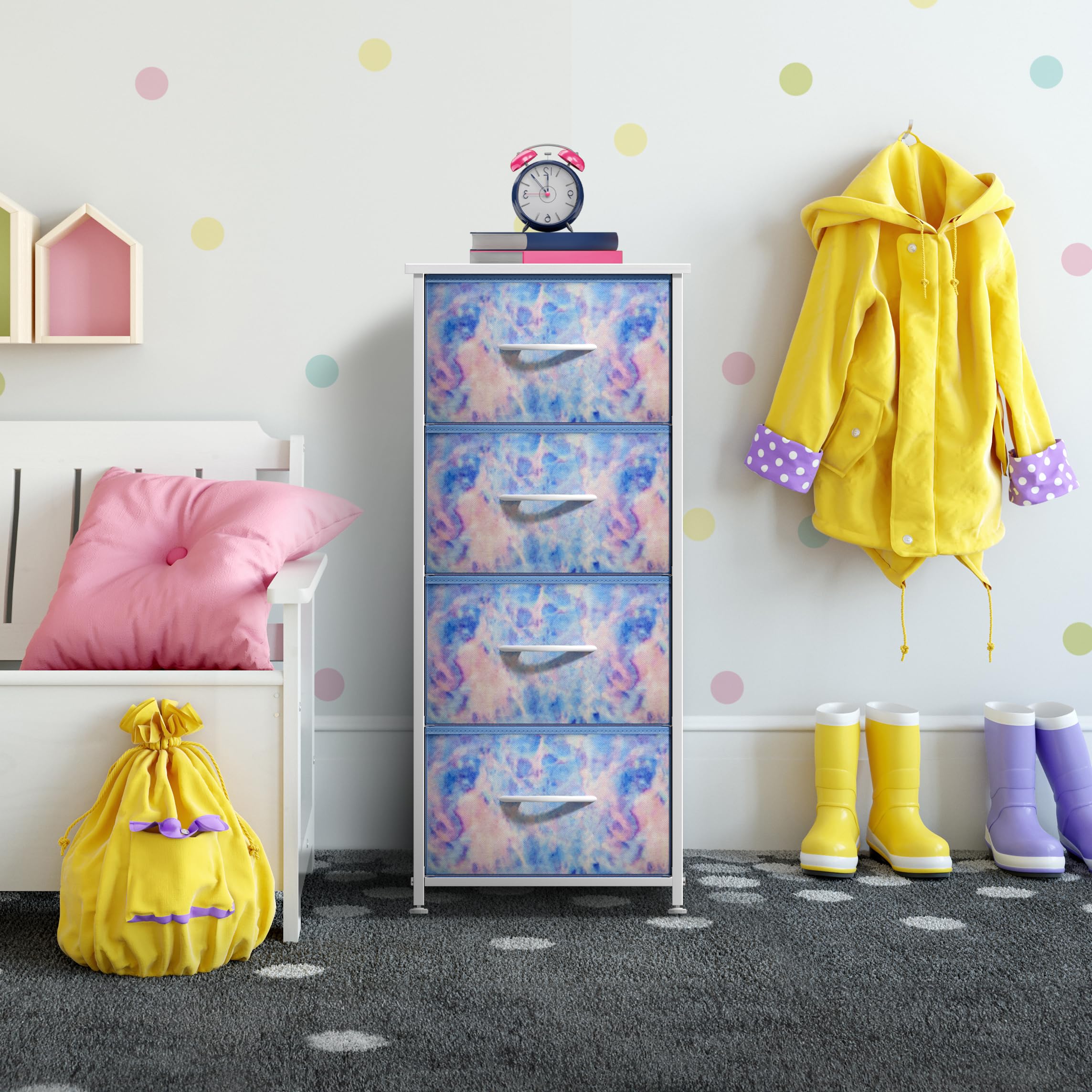 Sorbus dresser dorm room use demonstrates space-efficient organization
