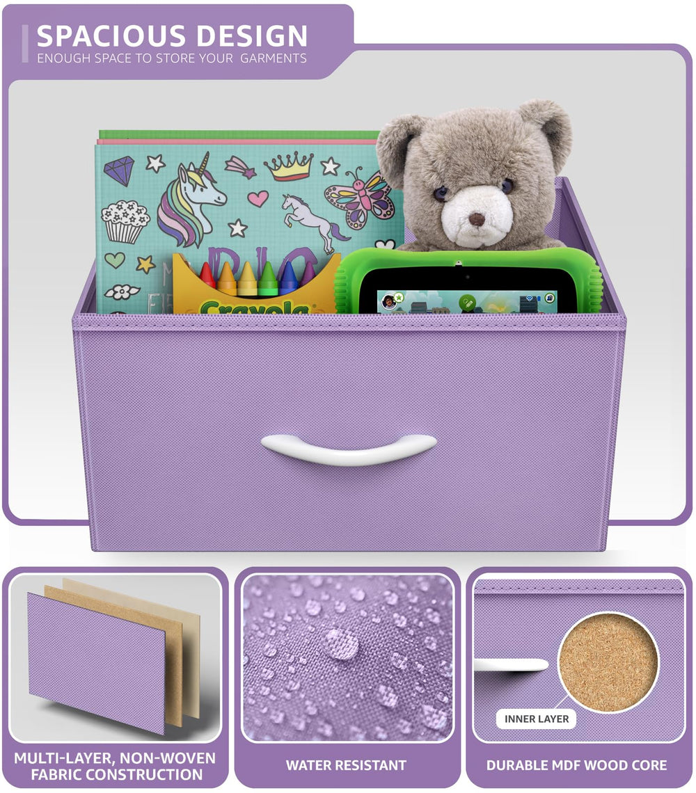 Sorbus dresser storage tower drawer-closeup highlights soft pull and quiet operation.