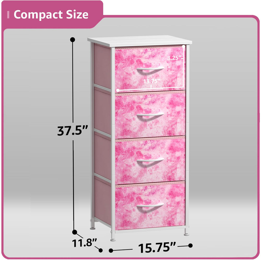 Sorbus dresser storage tower drawer-open showcases easy access to essentials.