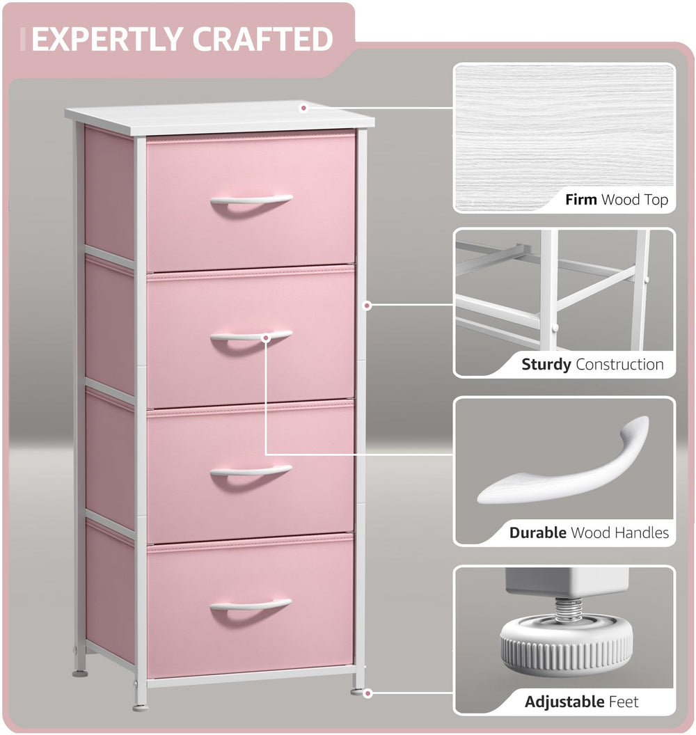 Sorbus Dresser Storage Tower foldable drawers enabling flat storage when not in use