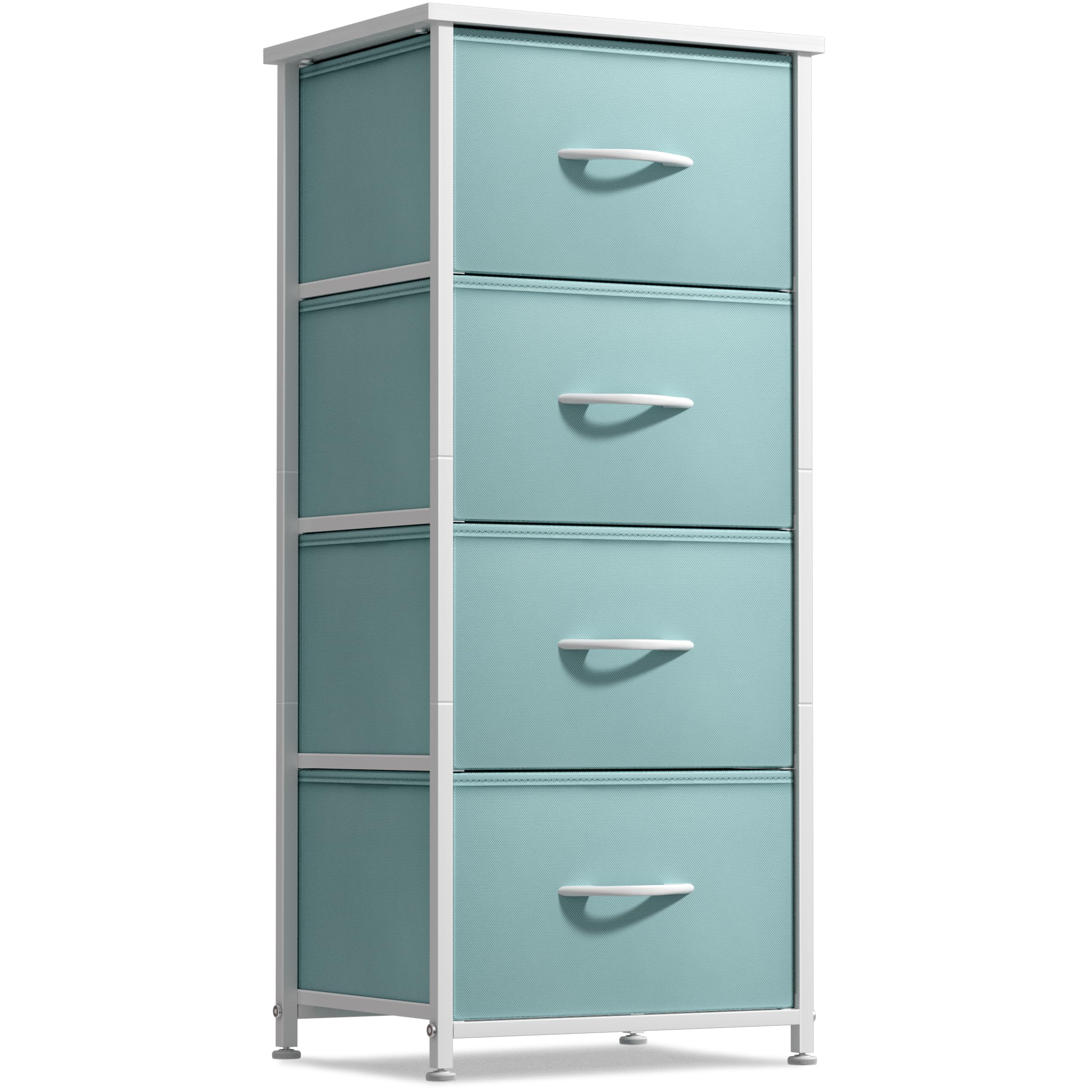 Sorbus dresser storage tower wood-top shows sturdy surface for lamps and decor